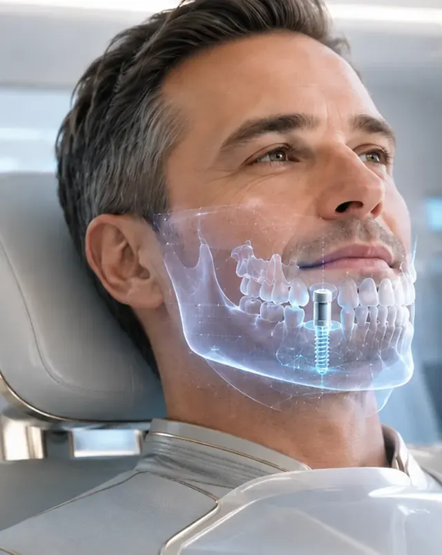 Step 5 of an implant placement: integration and healing